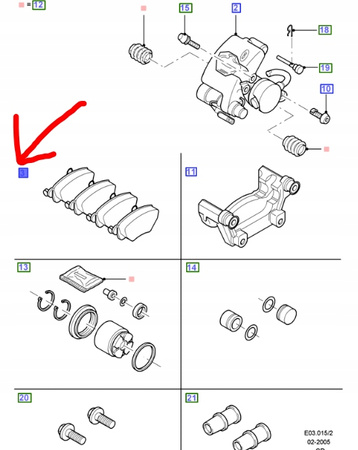 KLOCKI HAMULCOWE TYŁ FORD MONDEO MK1 Mk2 1994-2000_1129986_XS71-2M008-BC