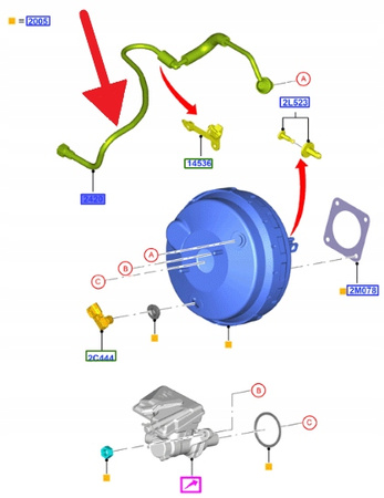 PRZEWÓD WSPOMAG HAMULCA 1.5 TDCi FORD CONNECT CMAX 1875576 _ F1FC-2420-EB