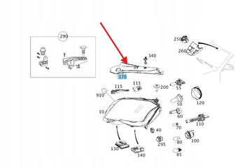 OSŁONA REFLEKTORA PRZEDNIA LEWA MERCEDES GLK W204 OE A2048260924