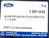 ZDERZAK TYLNY FORD FOCUS Mk1 HATCHBACK 2001- 1201839 _  2M51-A17862-AAXWAA