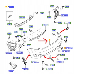 ZDERZAK TYLNY FOCUS Mk2 Hatchback 2007-2010 1500402 _ 8M51-A17906-BBXWAA