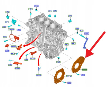 USZCZENIACZ WAŁU KORBOWEGO TYŁ 1.5 EB FIESTA KUGA 2386709 _ JX6G-6D354-AA