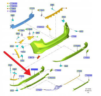 DOKŁADKA ZDERZAKA TYŁ FORD FOCUS HATCHBACK 2018- 2227680 _ JX7B-17F954-UA