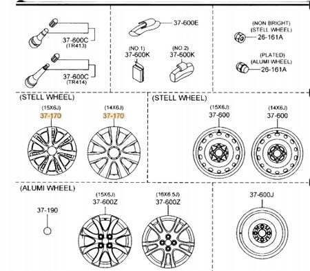 Kołpak koła 15'' Mazda 2 DE 2009-2010_DR6137170