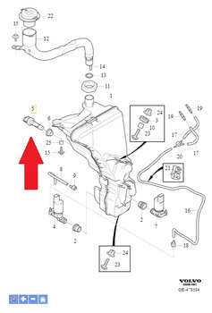 Czujnik poziomu płynu spryskiwaczy OE 32328238