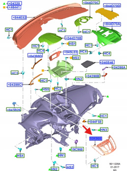 RAMKA OZDOBNA DESKI ROZDZIELCZEJ KUGA 2014-2016 2045995 _ FV41-18835-AE3JA6