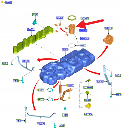 POMPA PALIWA 2.0 ECOBLUE FORD TRANSIT 2016- 18 OE 2394280 _ GK31-9H307-CA