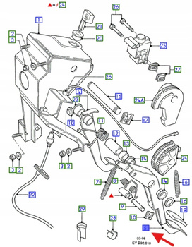 PEDAŁ SPRZĘGŁA TRANSIT 1994-2000 1097895 _ 99VB-7520-AA
