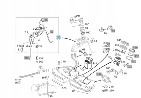 Mercedes W203 Wąż Rura Wlewu Paliwa A2034701620