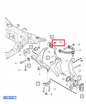 Nakrętka mocowania wahacza Volvo OE 987885