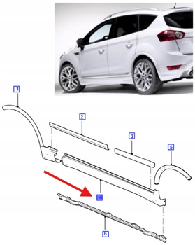 LISTWA PROGU NADWOZIA RH FORD KUGA MK1 2008- 1684727 _ A66SX-S10154-AAXWAA