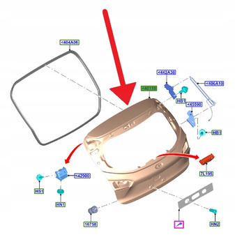 KLAPA BAGAŻNIKA FORD FOCUS KOMBI 2018- OE 2567221 _ PJX7B-N40400-BC