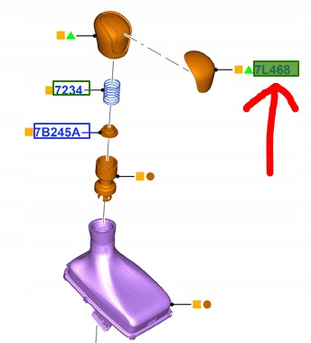NAKŁADKA GAŁKI ZMIANY BIEGÓW FOCUS TRANSIT MONDEO _ 1806038 _ 7G9R-7L468-KB 