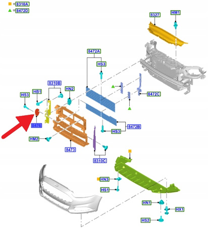 SIŁOWNIK SILNICZEK ŻALUZJI ROLETY FORD MONDEO 14- OE 1892149 _ DS73-8476-SA