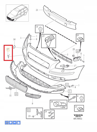 ZAŚLEPKA HAKA VOLVO V50 S40 2004- OE 39991772