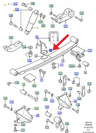GNIAZDO SPRĘŻYNY AMORTYZATORA TYŁ TRANSIT 98- 06 OE 1324127 _ 99VB-5798-AB