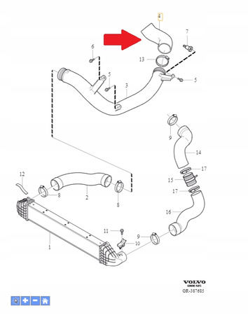 Przewód intercoolera Volvo OE 31370490