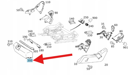 SCHOWEK FOTELA LEWY PRZÓD MERCEDES E W212 CLS W218 W463 OE A21281005049051