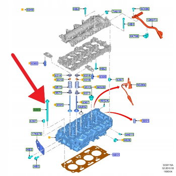 ŚRUBA GŁOWICY CYLINDRÓW 1.4 1.5 1.6 TDCI KUGA FOCUS 1313817 _ 3M5Q-6065-AB