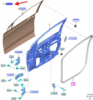 DRZWI PRZEDNIE PRAWA STRONA FORD KA 2015- 2026478 _ G1B5-A20124-BH