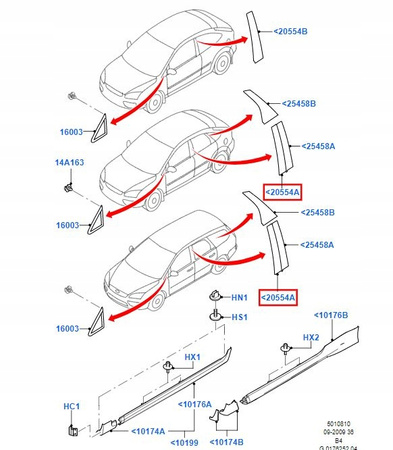 PRAWA NAKŁADKA DRZWI BOCZNYCH FORD FOCUS Mk2 _ 1675419 _ 4M51-A20898-AG