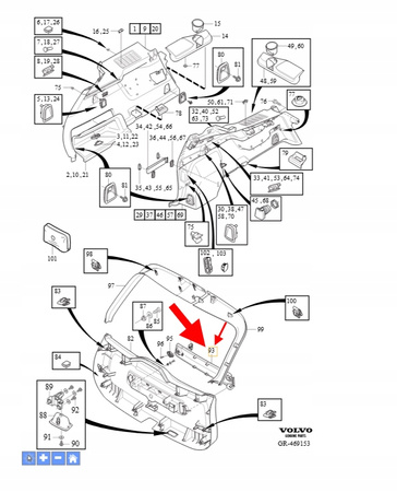 OSŁONA WEWNĘTRZNA KLAPY BAGAŻNIKA VOLVO XC90 2016-2023 OEM/OE 39826510