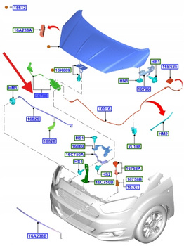 ZACZEP MASKA TRANSIT TOURNEO COURIER 2014- 2445520 _ JT76-16700-AC