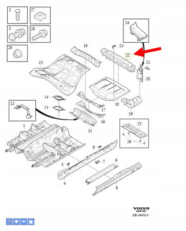 WZMOCNIENIE PAS TYLNY GÓRNY VOLVO XC90 2024- OEM/OE 32432591