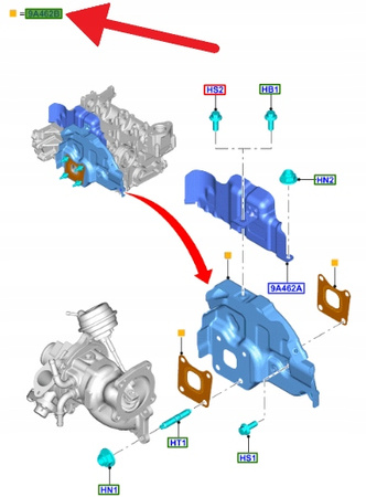 OSŁONA CIEPLNA TURBO 1.0 EB FIESTA FOCUS MONDEO OE 2624874 _ CM5G-9N454-DE