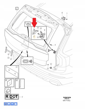 LEWY ODBÓJ KLAPY BAGAŻNIKA VOLVO XC90 2016- OE 31455829
