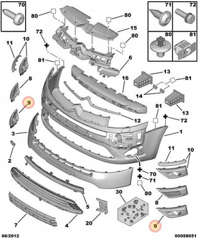 RAMKI HALOGENU KOMPLET LEWA PRAWA CITROEN C4 PICASSO OE 7414SC