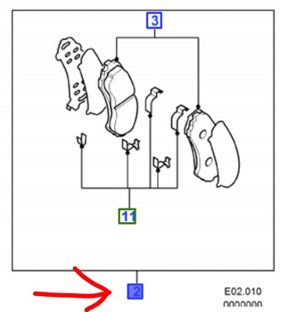KLOCKI HAMULCOWE PRZÓD FORD EVEREST 2003- RANGER 2002- 2218086_ME2M3J-2001-CB