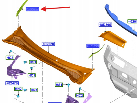 LEWA LISTWA SZYBY PODSZYBIA KUGA Mk3 2020- 5710190 _ LJ6B-S020A27-AC5JA6