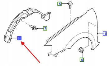 NADKOLE PRZEDNIE PRAWE FORD RANGER Mk4 2006- 5031491 _ 6M34-16102-AC