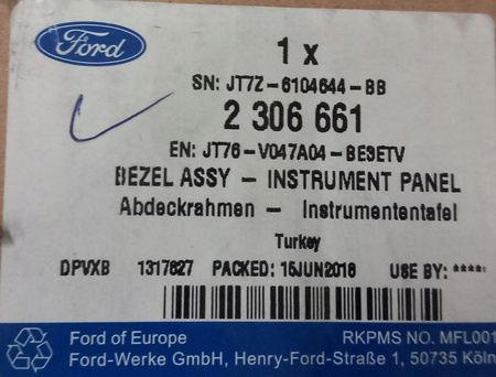 Ramka deski rozdzielczej - Ford Transit Courier _ 2306661 _ JT76-V047A04-BE3ETV