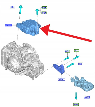 PODUSZKA SKRZYNI BIEGÓW 2.0 ECOBLUE 8F40 KUGA 2020- 2433167 _ LX61-7M121-HB