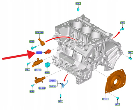 CZUJNIK CIŚNIENIA OLEJU 1.0 EB 2.5 FIESTA PUMA SMAX 2249734 _ JX6A-9278-AB