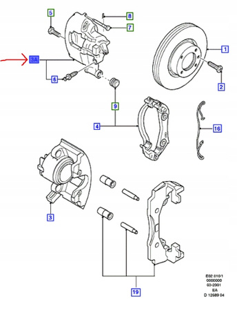 ZACISKI HAMULCOWE PRZÓD PRAWA FORD ESCORT / ORION _ 1478468 _ R97AX-2B294-BB