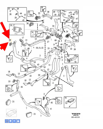 KRATKA NAWIEWU SŁUPKA B LEWA VOLVO XC90 2016- S90 V90 OEM/OE 31497124
