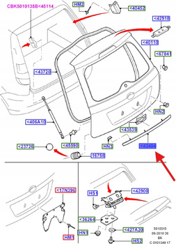 UCHWYT TYLNEJ KLAPY FORD FUSION 2003-2012 1683568 _ 3N11-N43404-BCXWAA