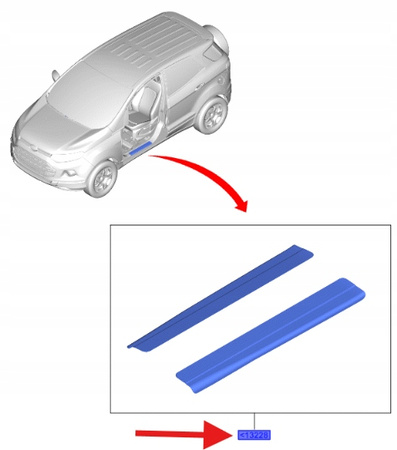 NAKŁADKA PROGÓW PRZÓD LOGO ECOSPORT 2013- OE 1800050 _ AMCN1J-A13200-AA
