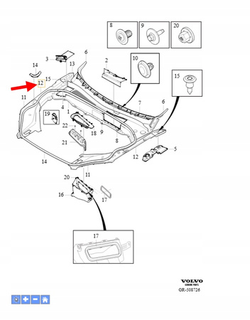 OSŁONA NAKŁADKA BŁOTNIKA LEWY TYŁ VOLVO XC90 2016- OEM/OE 31371763