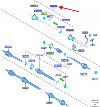 ZESTAW OSŁON PRZEGUBÓW ZEW. I WEW CONNECT PUMA 2497544 _ KV66-4C062-BB