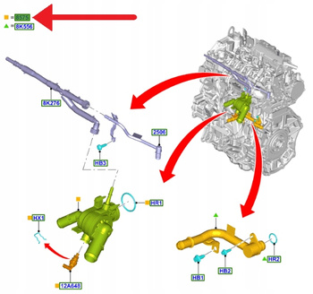 OBUDOWA TERMOSTATU 2.0L ECOBLUE FORD KUGA 2020- 2639155 _ HG9Q-9K478-CB