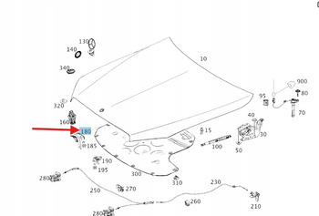RYGIEL ZAMEK OTWIERANIA MASKI MERCEDES C W205 E W213 W238 OE A2188800064