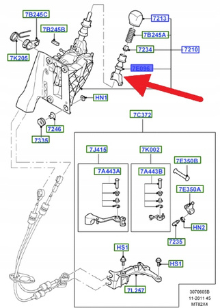 OSŁONA WYBIERAKA SKRZYNI BIEGÓW FORD TRANSIT 2006- 1417417 _ 6C1R-7E096-NA