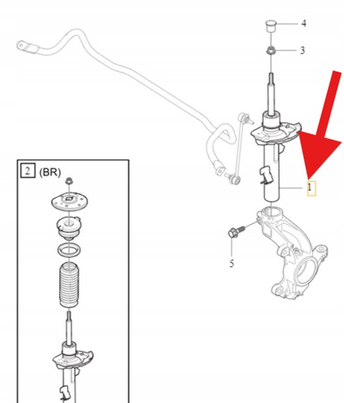 AMORTYZATOR LEWY PRZÓD AKTYWNY VOLVO XC60 2009- OE 31340323