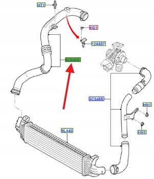 PRZEWÓD RURA INTERCOOLERA FORD MONDEO SMAX 1.8 TDCi 1521483 _ 6G91-6C646-BF