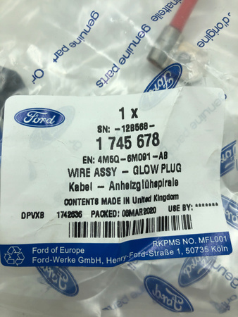 PRZEWÓD ŚWIEC ŻAROWYCH FORD MONDEO MK4 S-MAX MK1 1.8L TDCI _ 1745678 _ 4M5Q-6M091-AB