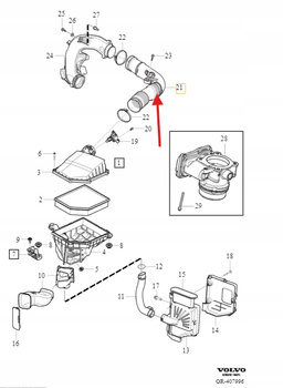 RURA INTERCOOLERA 2.0 D4 VOLVO XC90 S90 V90 17- XC60 2018- OE 31657341